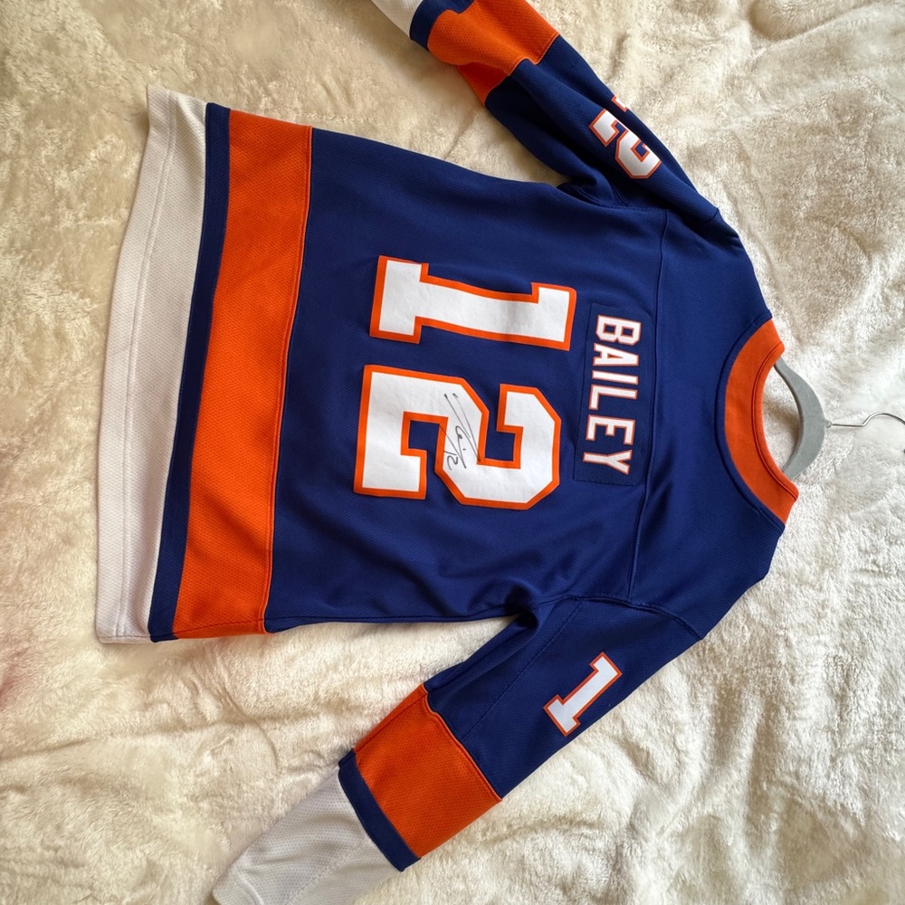 Josh Bailey 12 Signed Fanatics Blue and Orange NHL Jersey